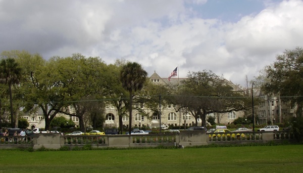 Gibson Hall at Tulane as seen from Audubon Park.