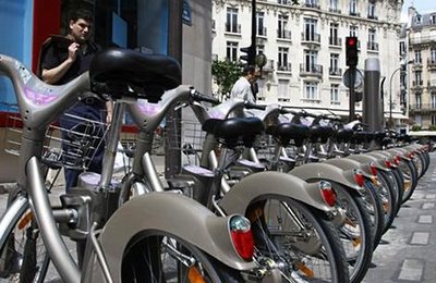 A Bike Station in Paris